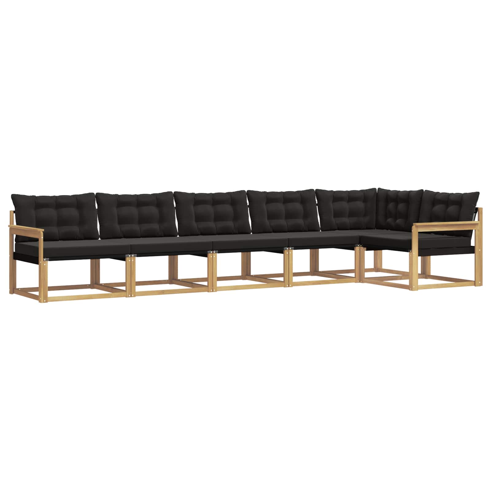 Set vanjskih sofa s jastukom 6 pcs Bijela i crna