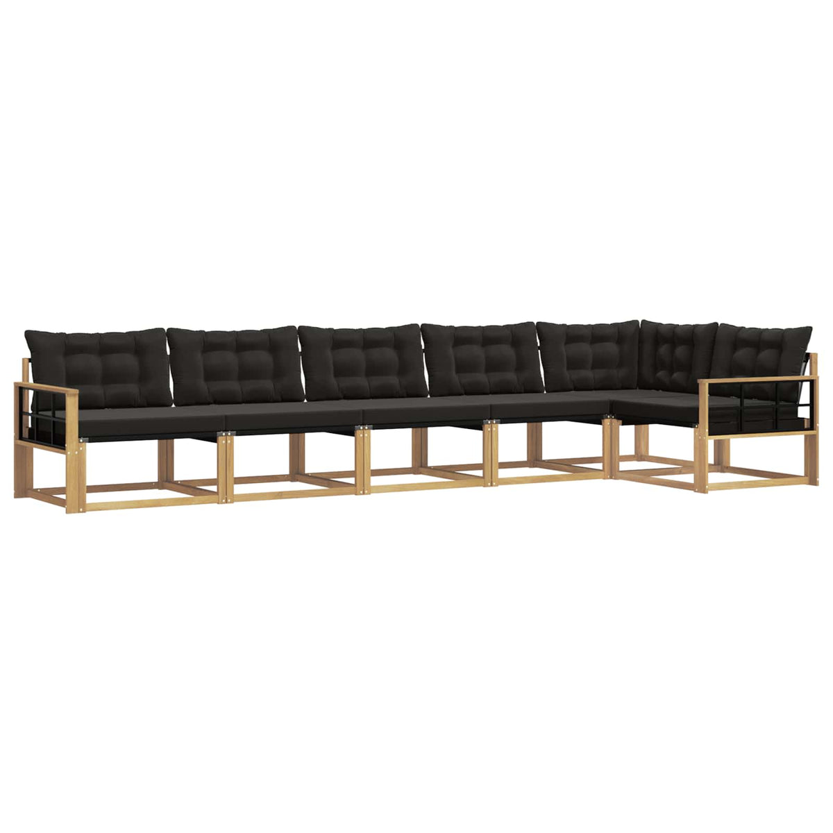 Set vanjskih sofa s jastukom 6 pcs Bijela i crna
