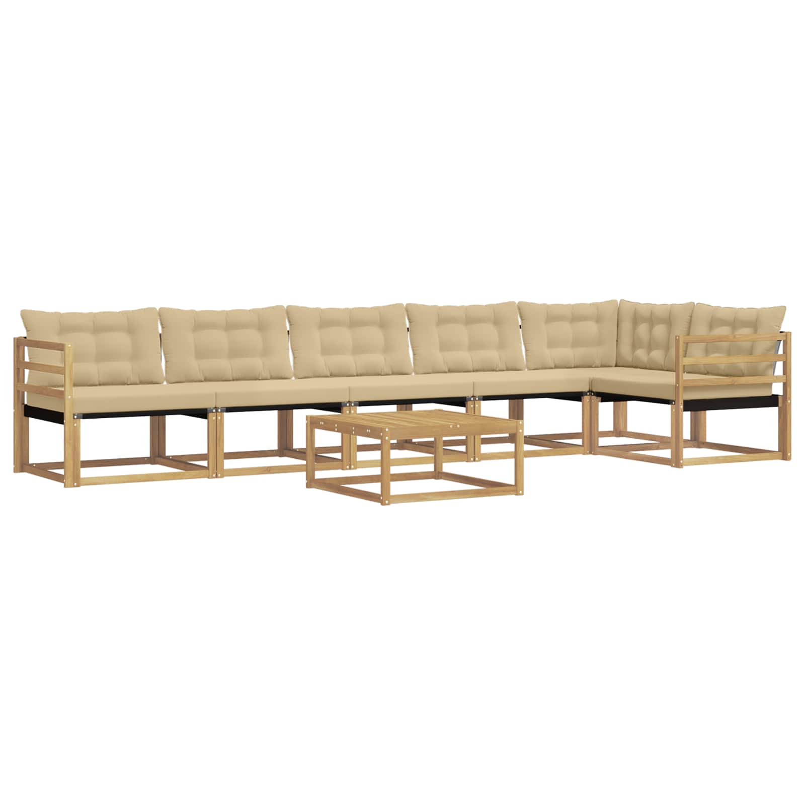 Set vanjskih sofa 7 pcs Bijela i bež 79 x 79 x 37 cm