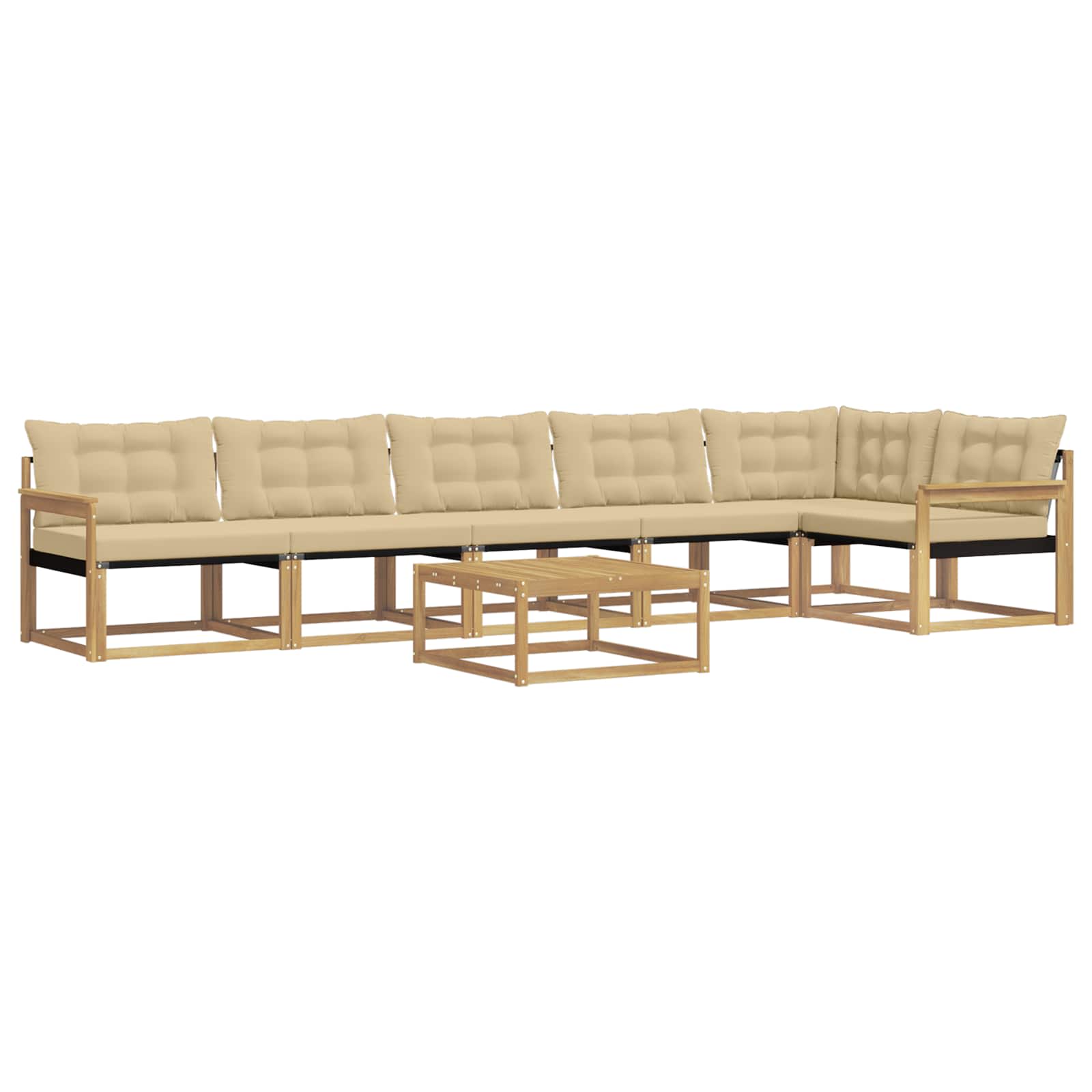 Set vanjskih sofa 7 pcs Bijela i bež 79 x 79 x 37 cm