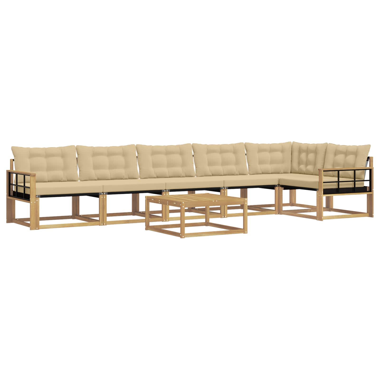 Set vanjskih sofa 7 pcs Bijela i bež 79 x 79 x 37 cm