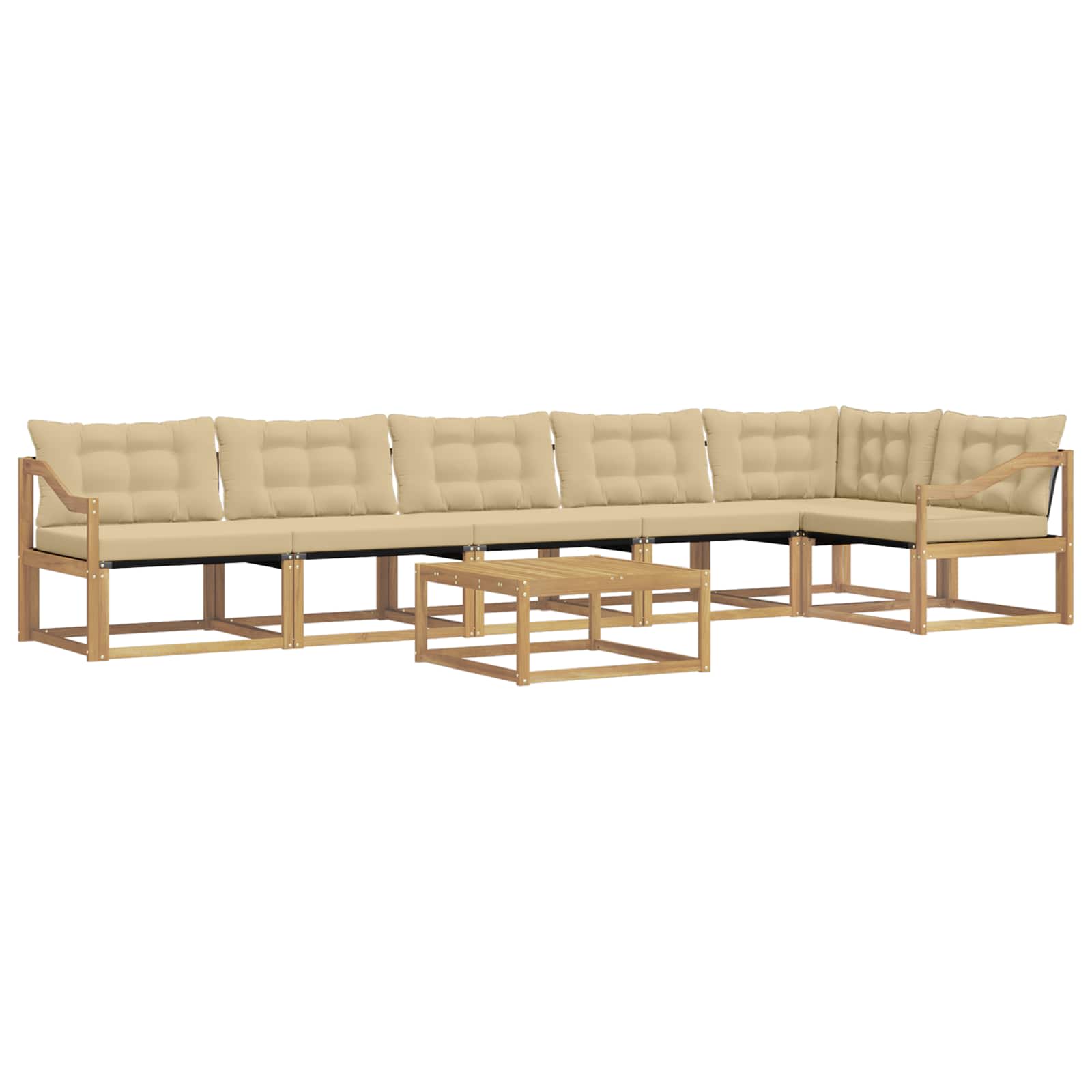 Set vanjskih sofa 7 pcs Bijela i bež 79 x 79 x 37 cm