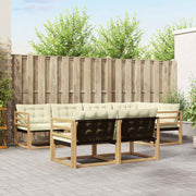Set vanjskih sofa 7 kom. Bijela i krem Smeđa 325 x 166,5 x 73 cm