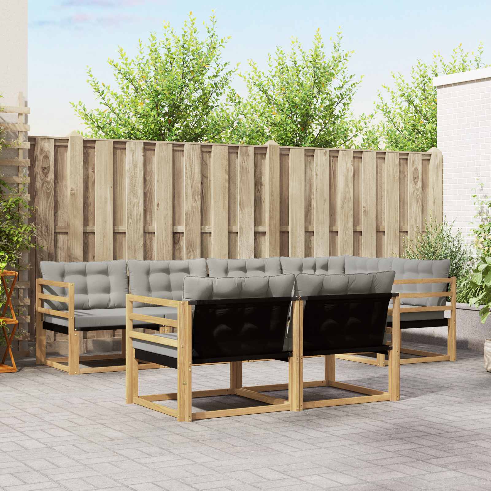 Set vanjskih sofa 7 kom. Bijela i svjetlosiva