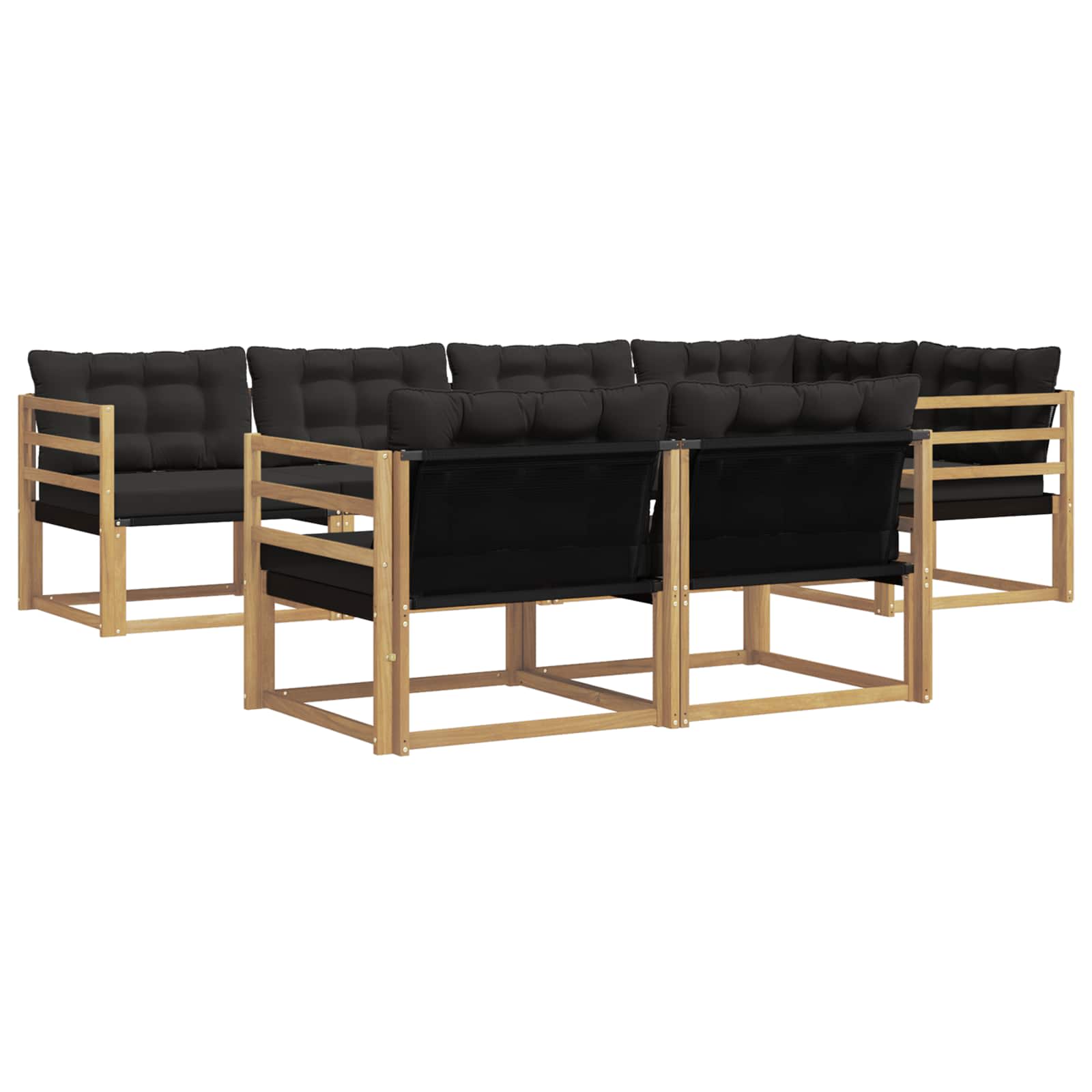 Set vanjskih sofa s jastukom 7 pcs Bijela i crna