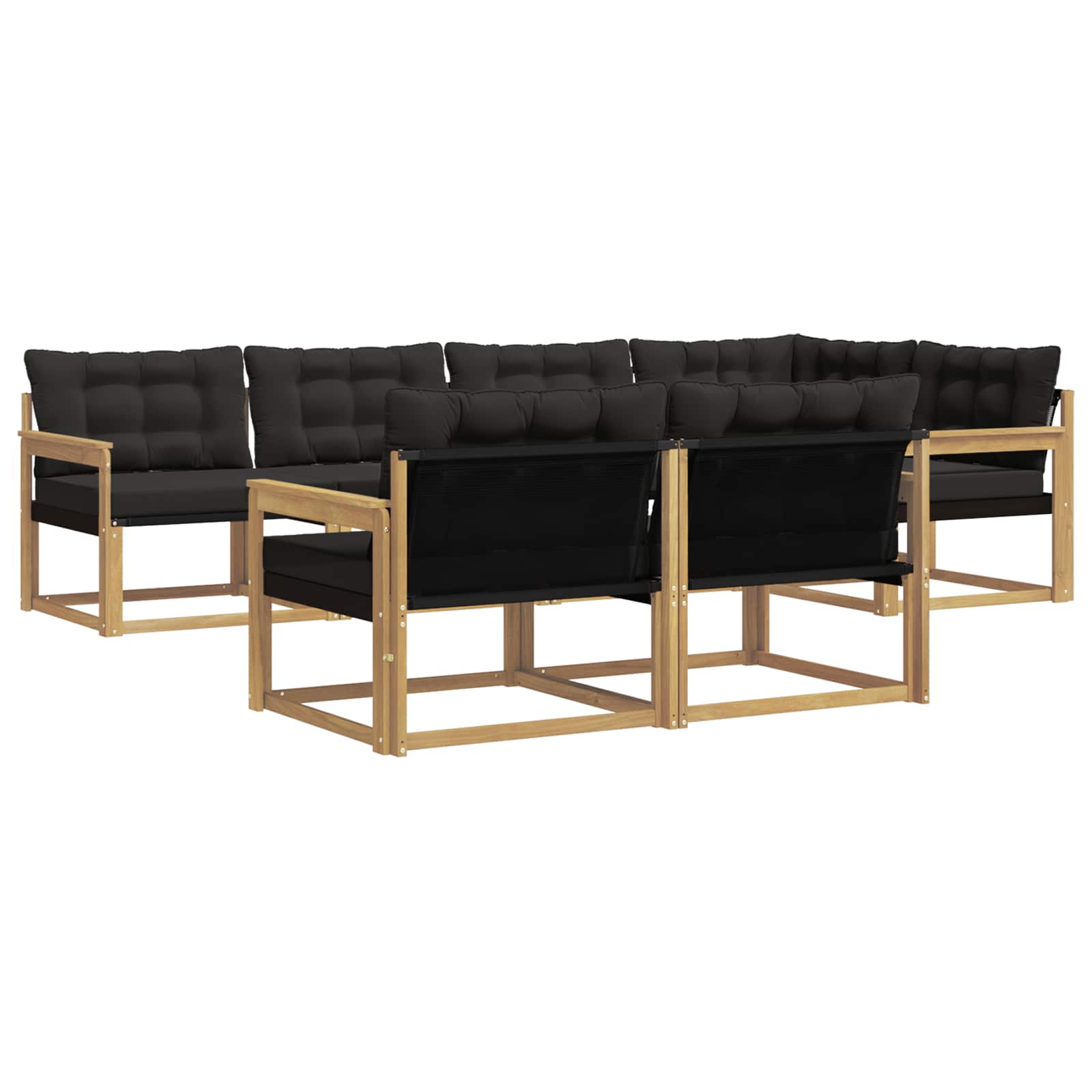 Set vanjskih sofa s jastukom 7 pcs Bijela i crna