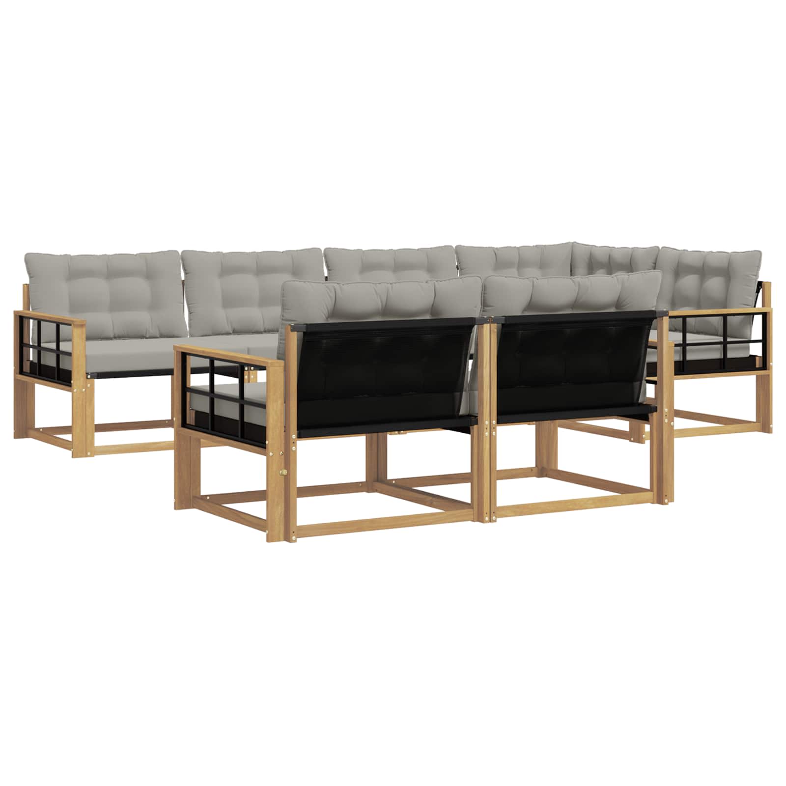 Set vanjskih sofa 7 pcs Bijela i svjetlosiva