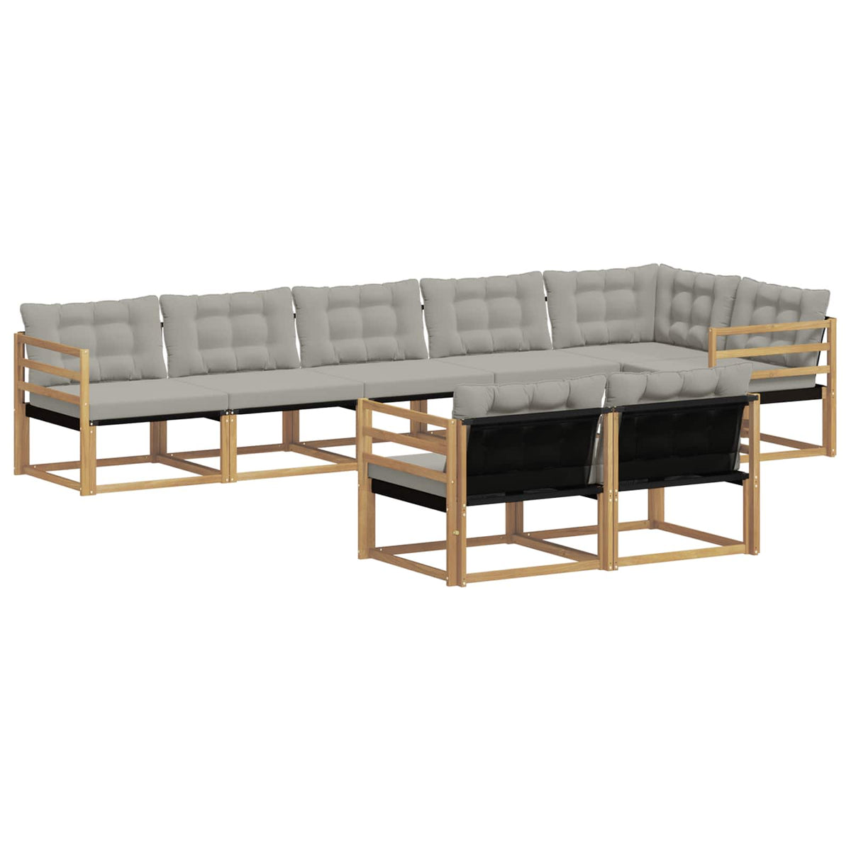 Set vanjskih sofa s jastukom 8 pcs Bijela i svjetlosiva