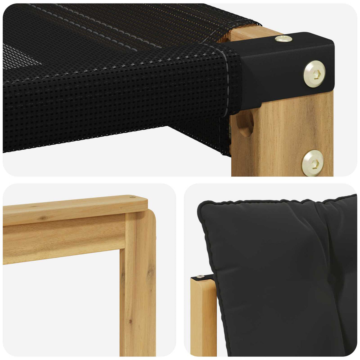 Set vanjskih sofa s jastukom 8 pcs Bijela i crna