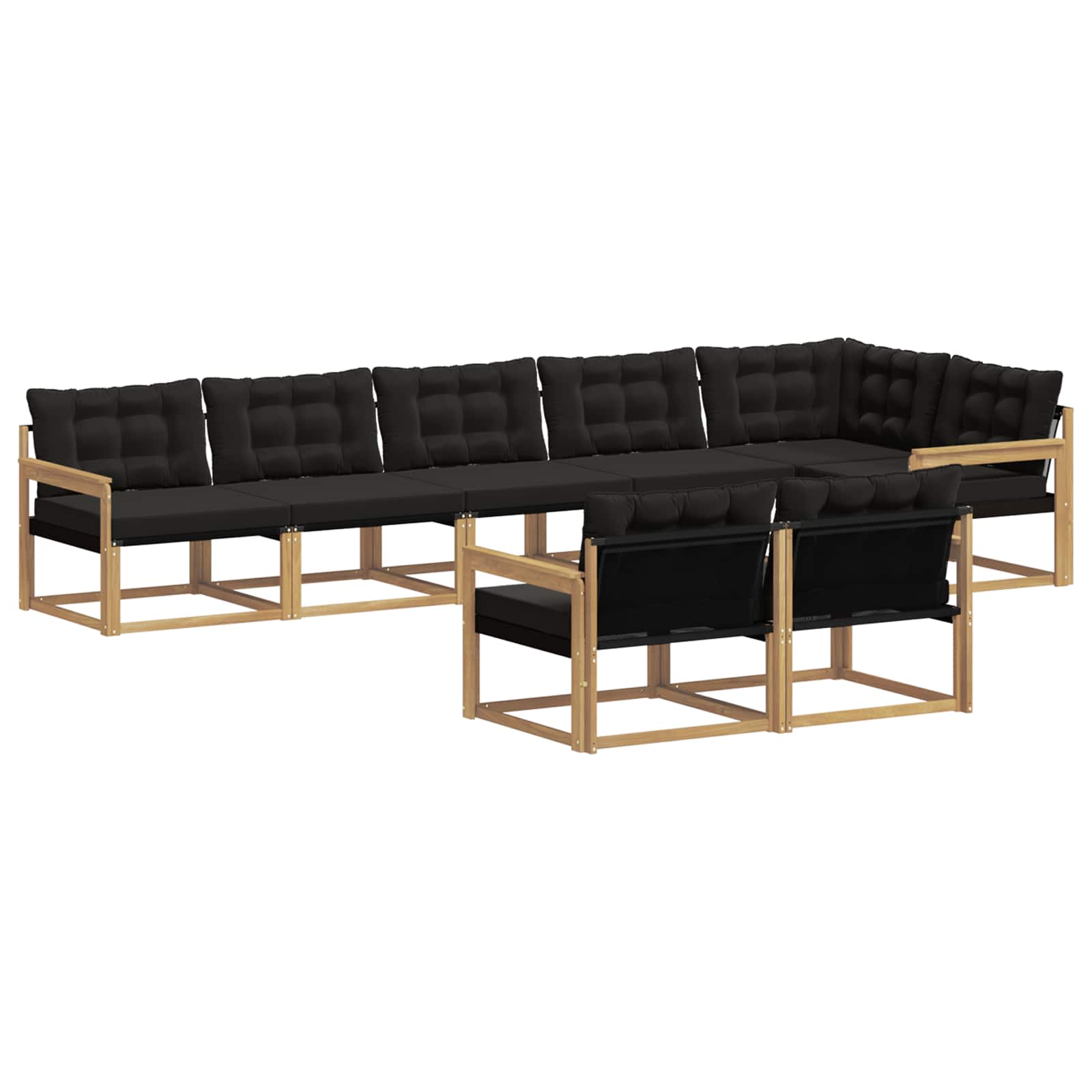 Set vanjskih sofa s jastukom 8 pcs Bijela i crna