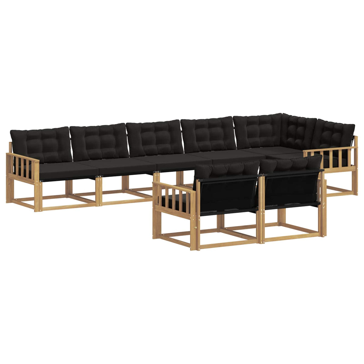Set vanjskih sofa s jastukom 8 pcs Bijela i crna