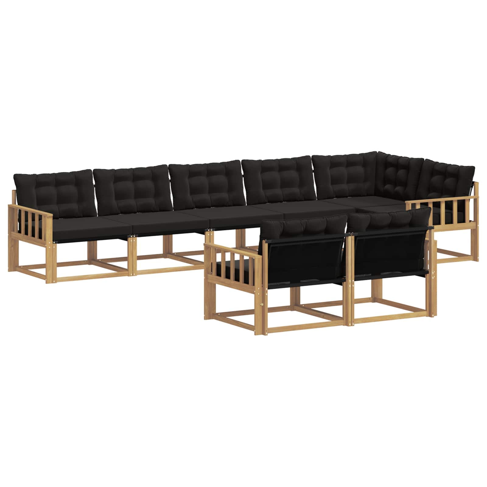 Set vanjskih sofa s jastukom 8 pcs Bijela i crna