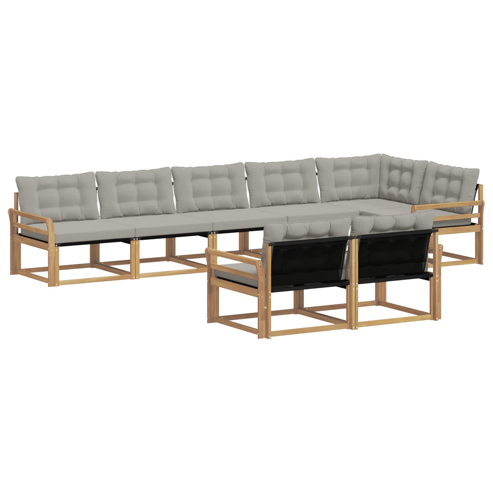 Set vanjskih sofa s jastukom 8 pcs Bijela i svjetlosiva