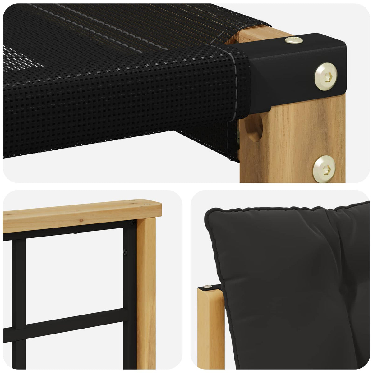 Set vanjskih sofa s jastukom 8 pcs Bijela i crna