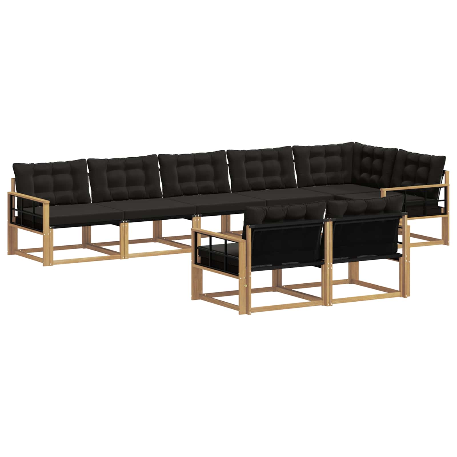 Set vanjskih sofa s jastukom 8 pcs Bijela i crna
