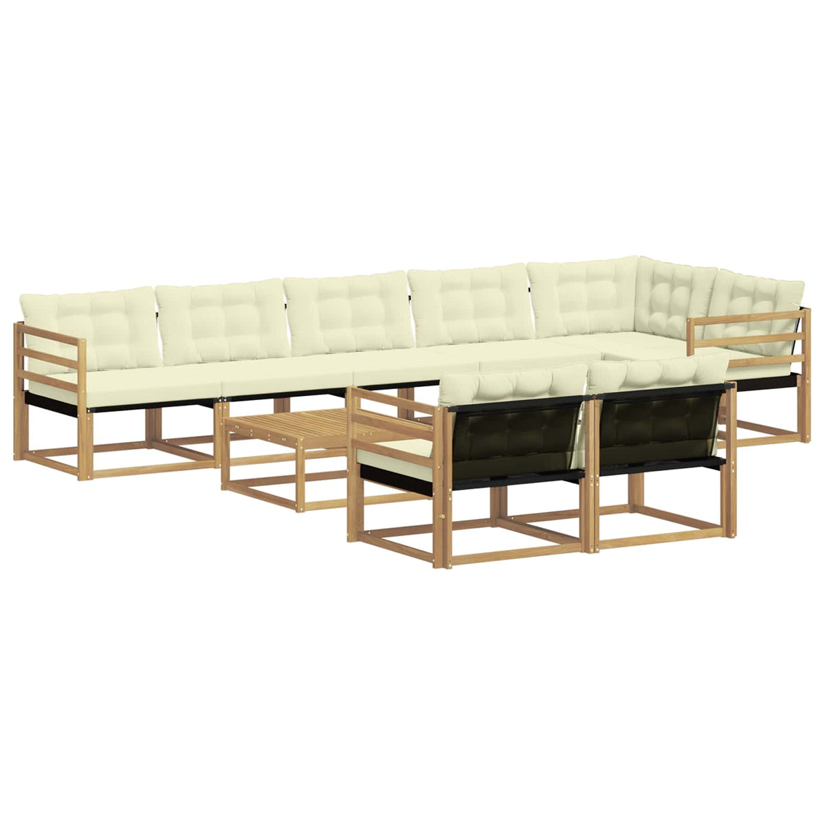Set vanjskih sofa 9 kom. Bijela i krem