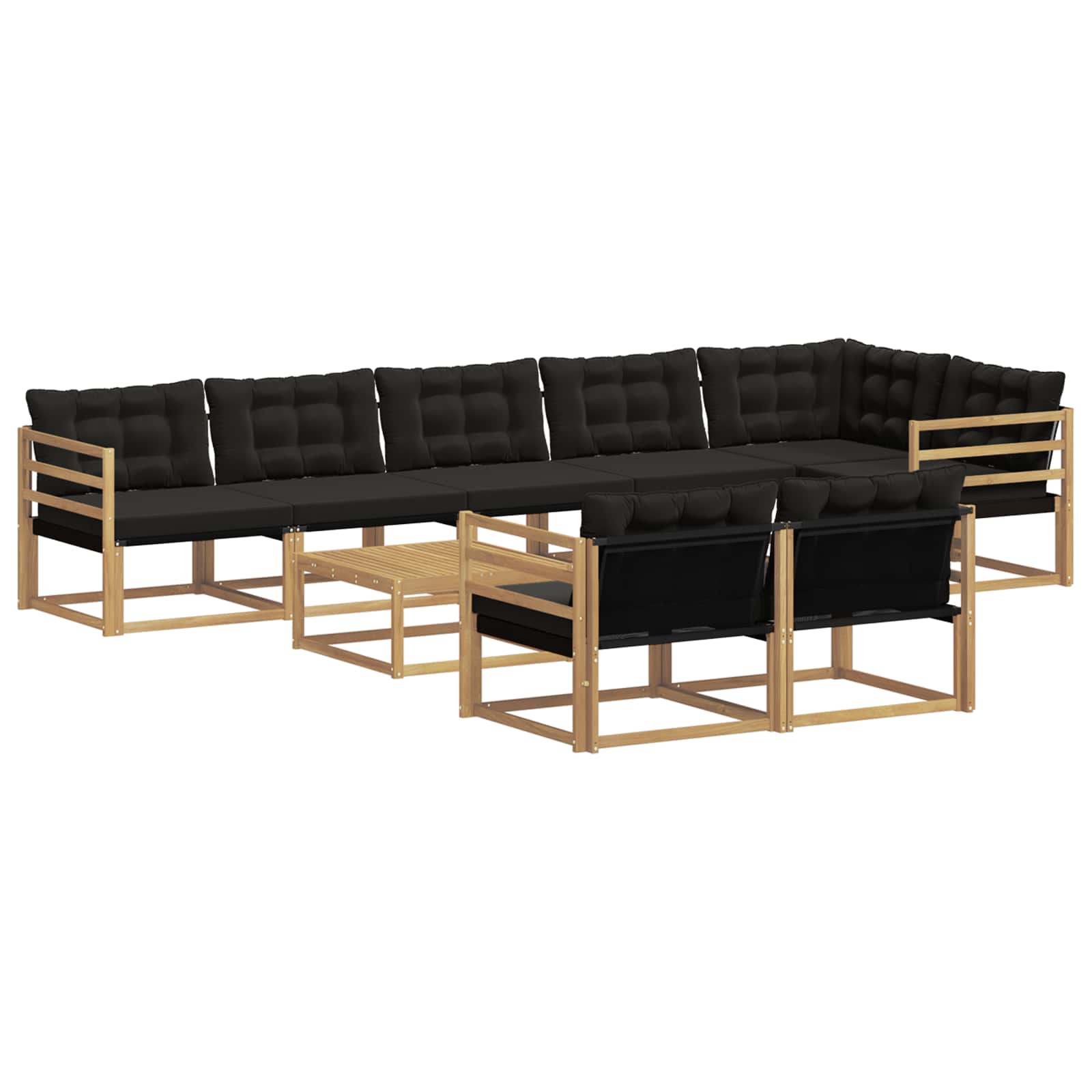 Set vanjskih sofa 9 pcs Bijela i crna 79 x 79 x 37 cm