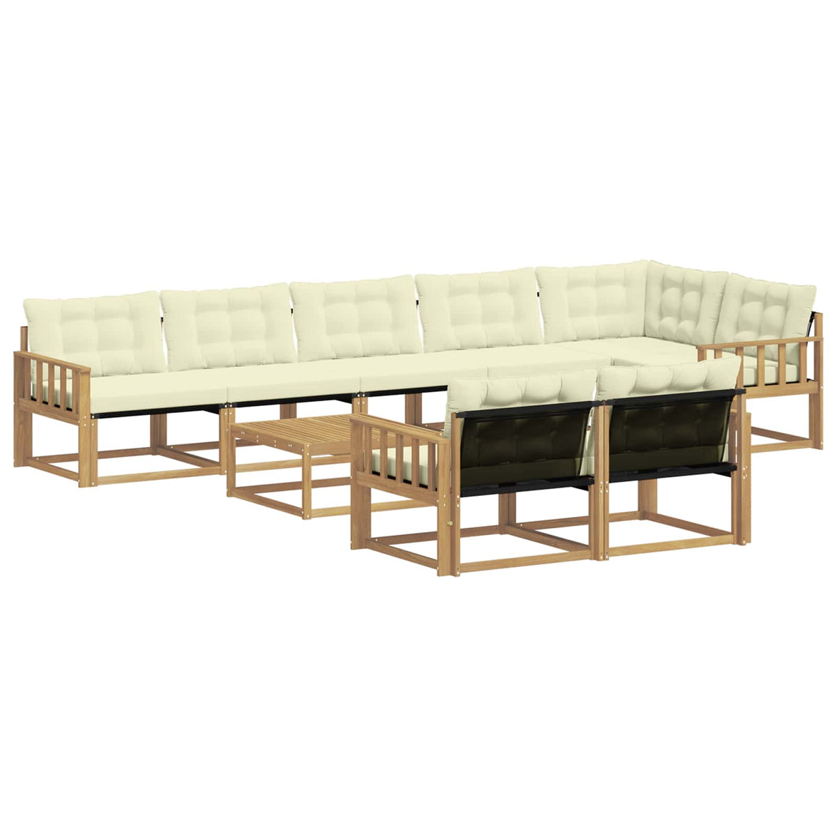 Set vanjskih sofa 9 kom. Bijela i krem