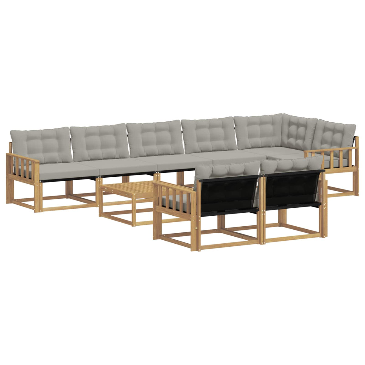 Set vanjskih sofa 9 kom. Bijela i svjetlosiva