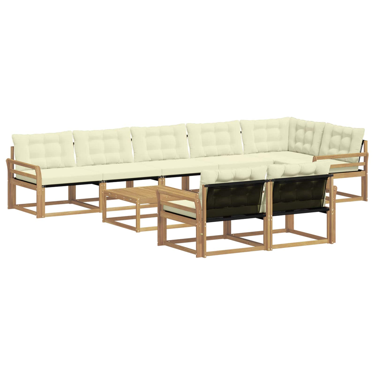 Set vanjskih sofa 9 kom. Bijela i krem
