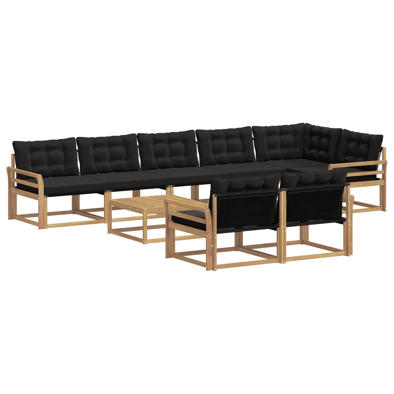 Set vanjskih sofa 9 pcs Bijela i crna 79 x 79 x 37 cm