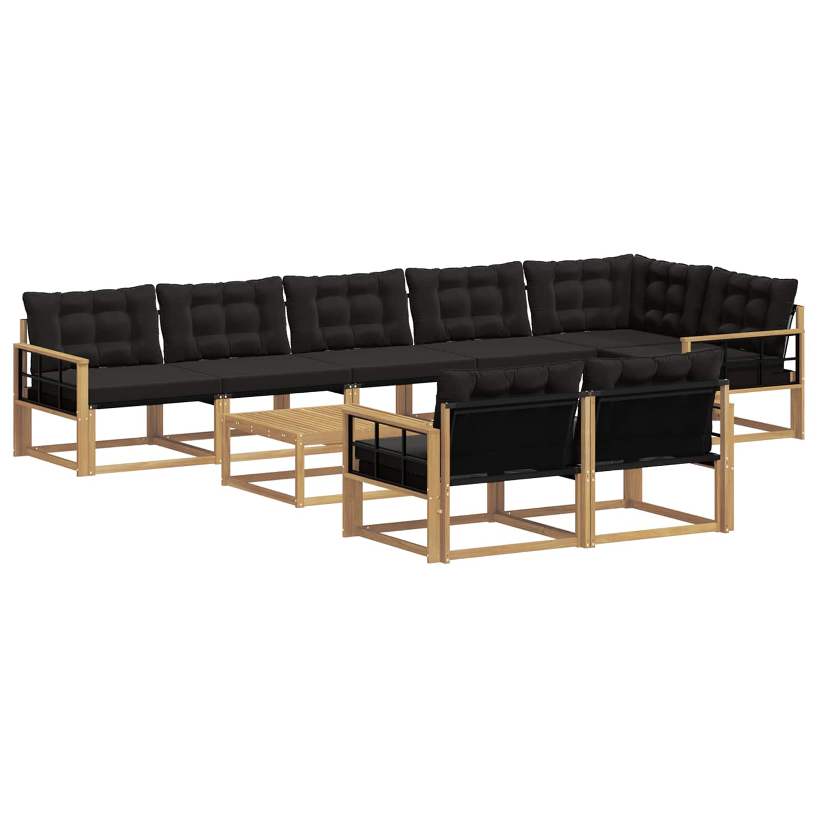 Set vanjskih sofa 9 pcs Bijela i crna 79 x 79 x 37 cm