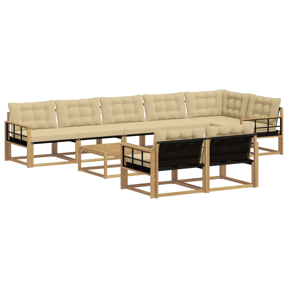 Set vanjskih sofa 9 kom. Bijela i bež