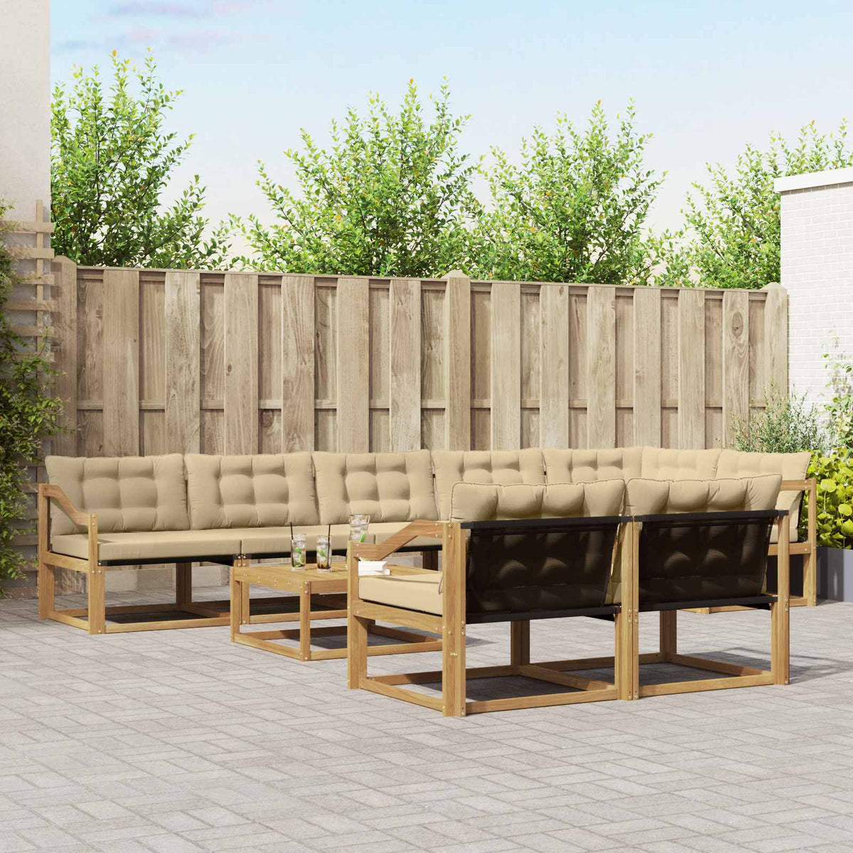 Set vanjskih sofa 9 kom. Bijela i bež