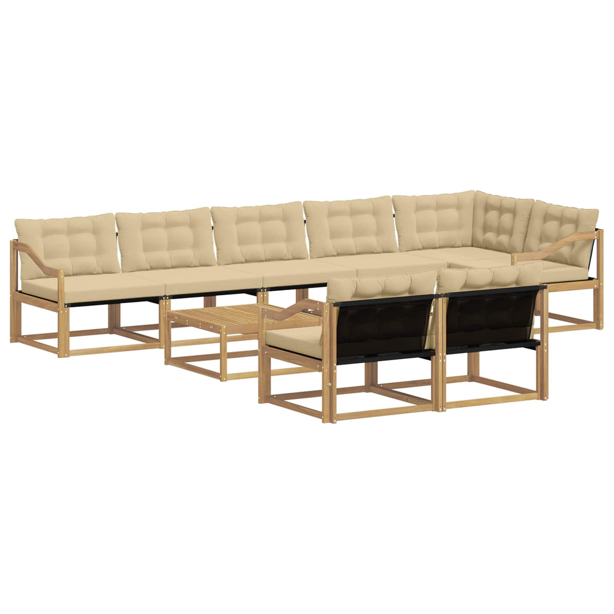 Set vanjskih sofa 9 kom. Bijela i bež