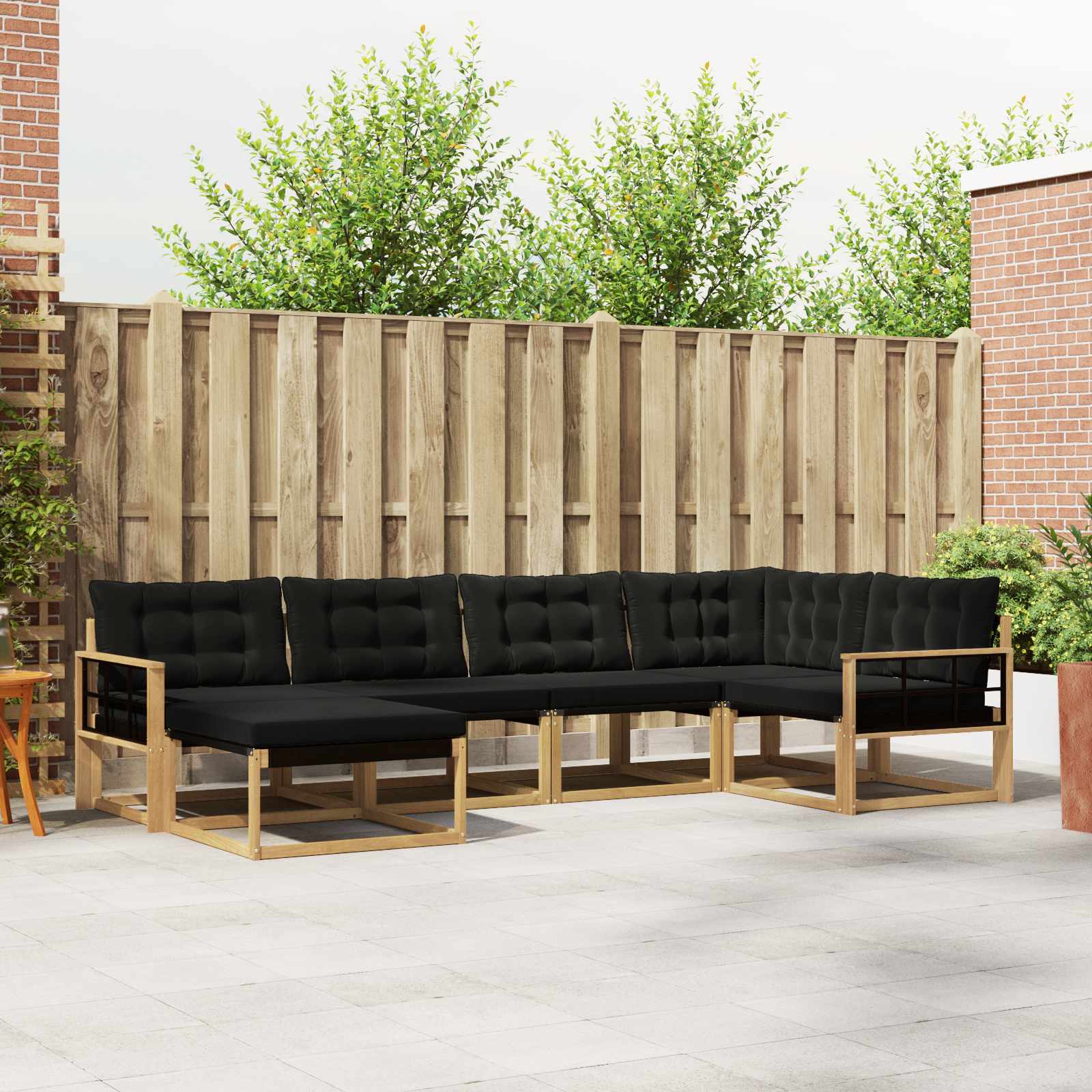 Set vanjskih sofa s jastukom 6 pcs Bijela i crna