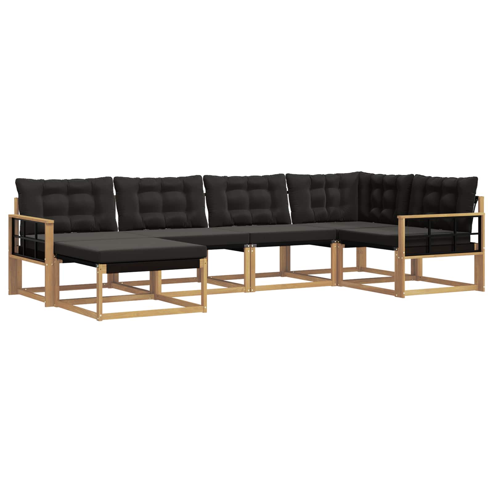 Set vanjskih sofa s jastukom 6 pcs Bijela i crna