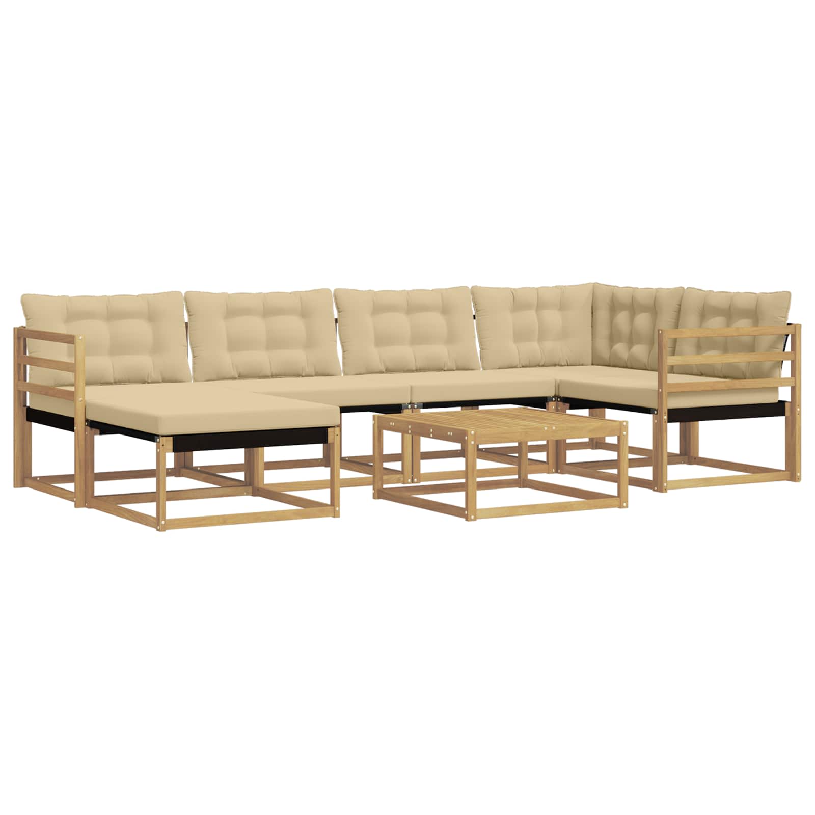 Set vanjskih sofa 7 pcs Bijela i bež 79 x 79 x 37 cm