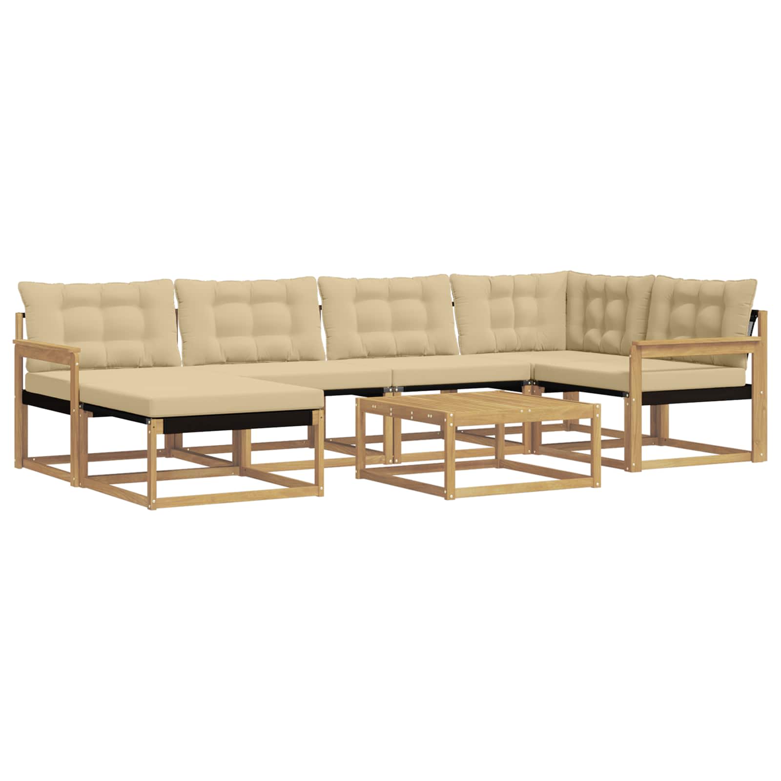 Set vanjskih sofa 7 pcs Bijela i bež 79 x 79 x 37 cm