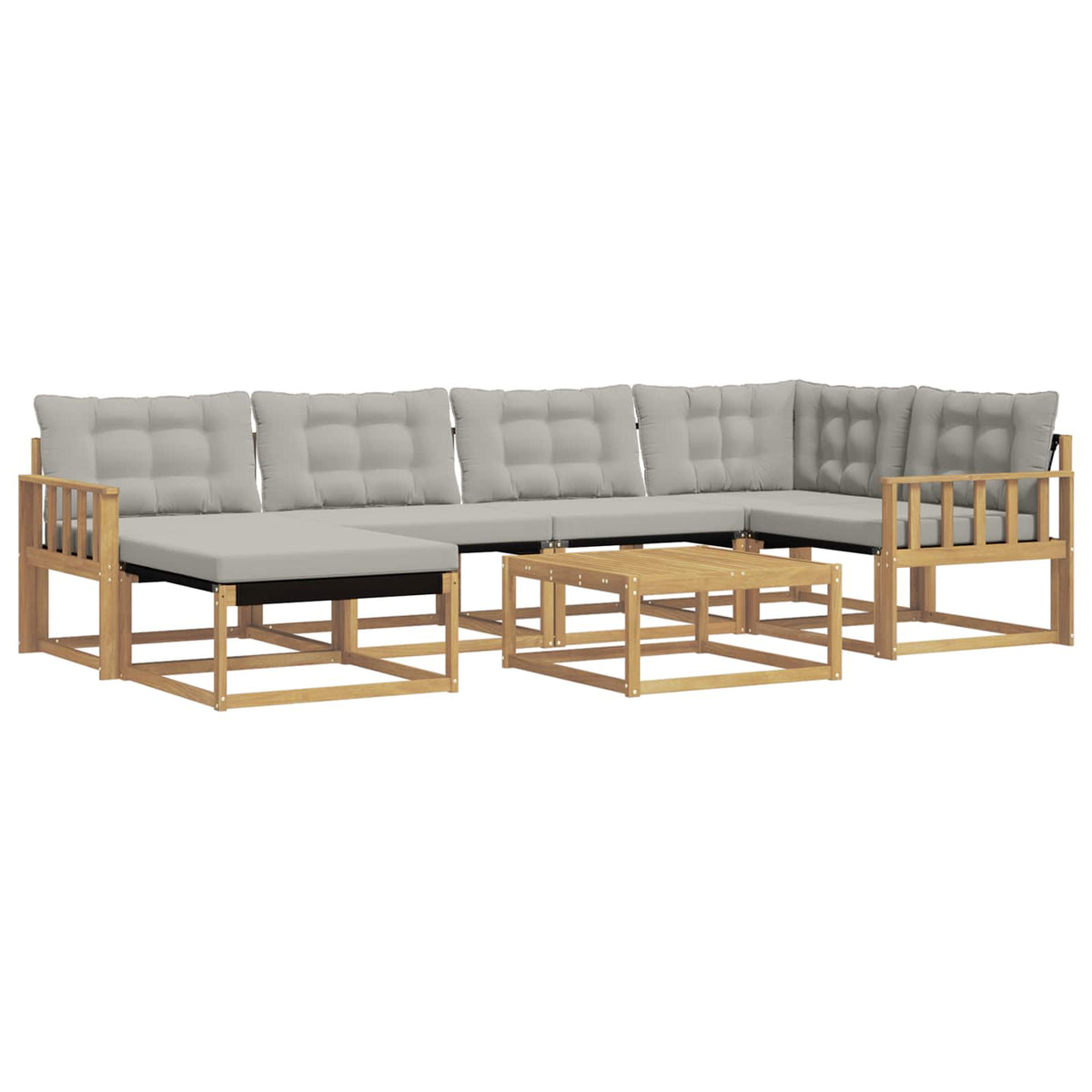 Set vanjskih sofa 7 kom. Bijela i svjetlosiva