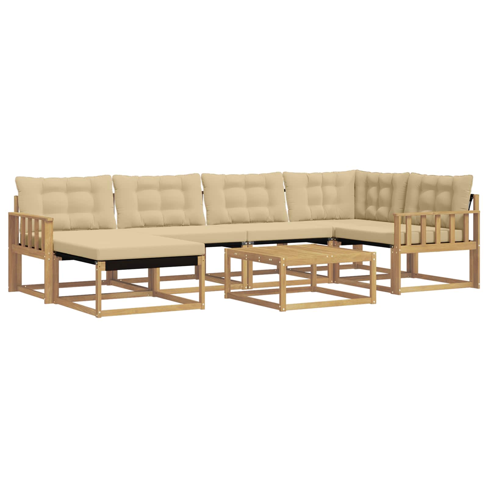 Set vanjskih sofa 7 pcs Bijela i bež 79 x 79 x 37 cm