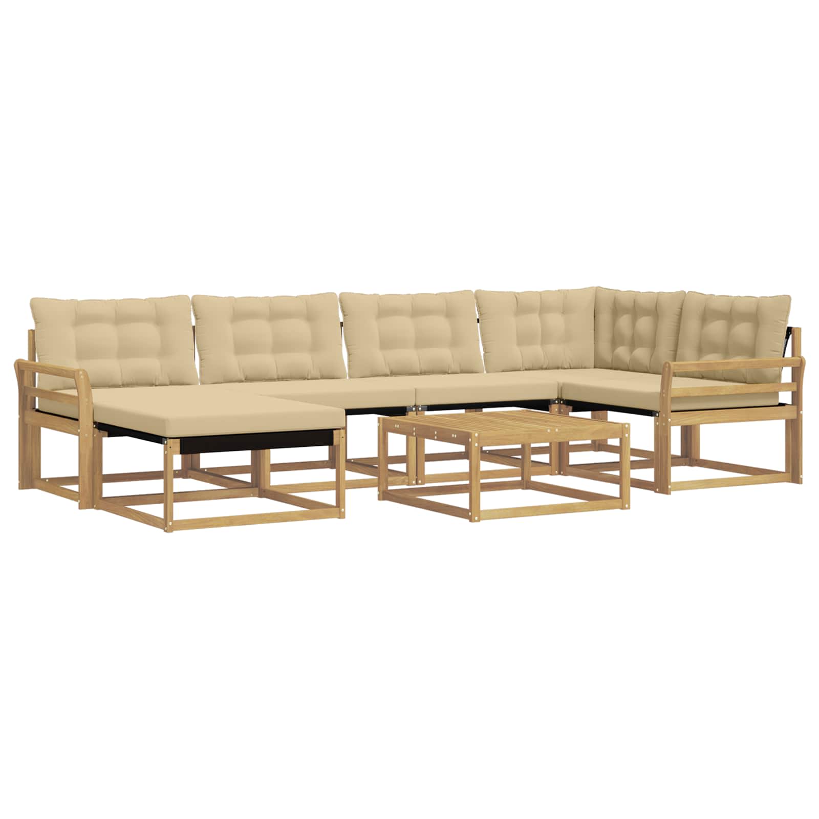 Set vanjskih sofa 7 pcs Bijela i bež 79 x 79 x 37 cm