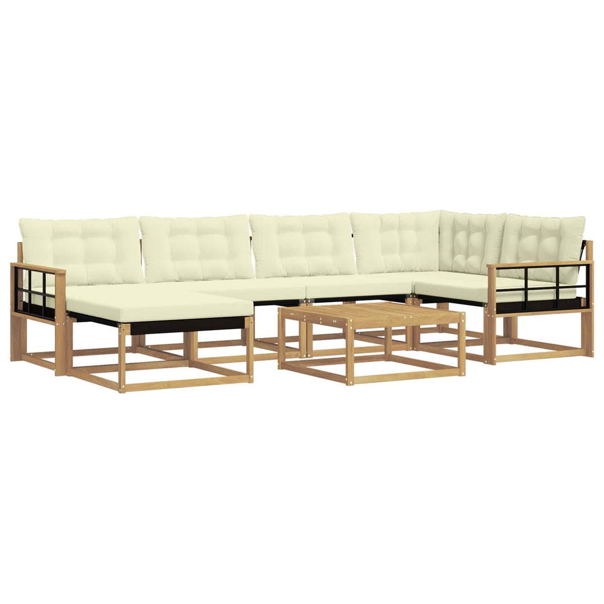 Set vanjskih sofa 7 pcs Bijela i krem 79 x 79 x 37 cm