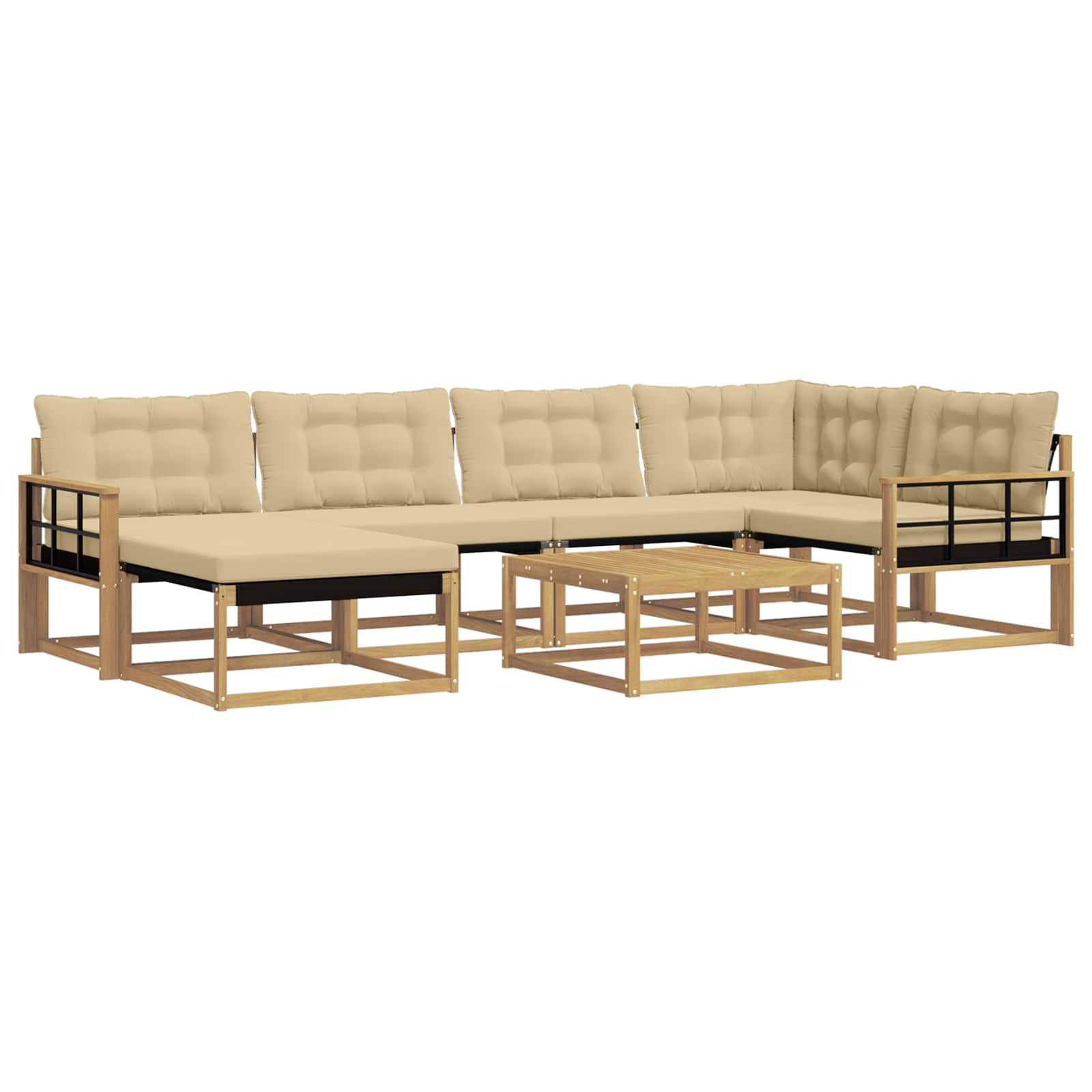 Set vanjskih sofa 7 pcs Bijela i bež 79 x 79 x 37 cm