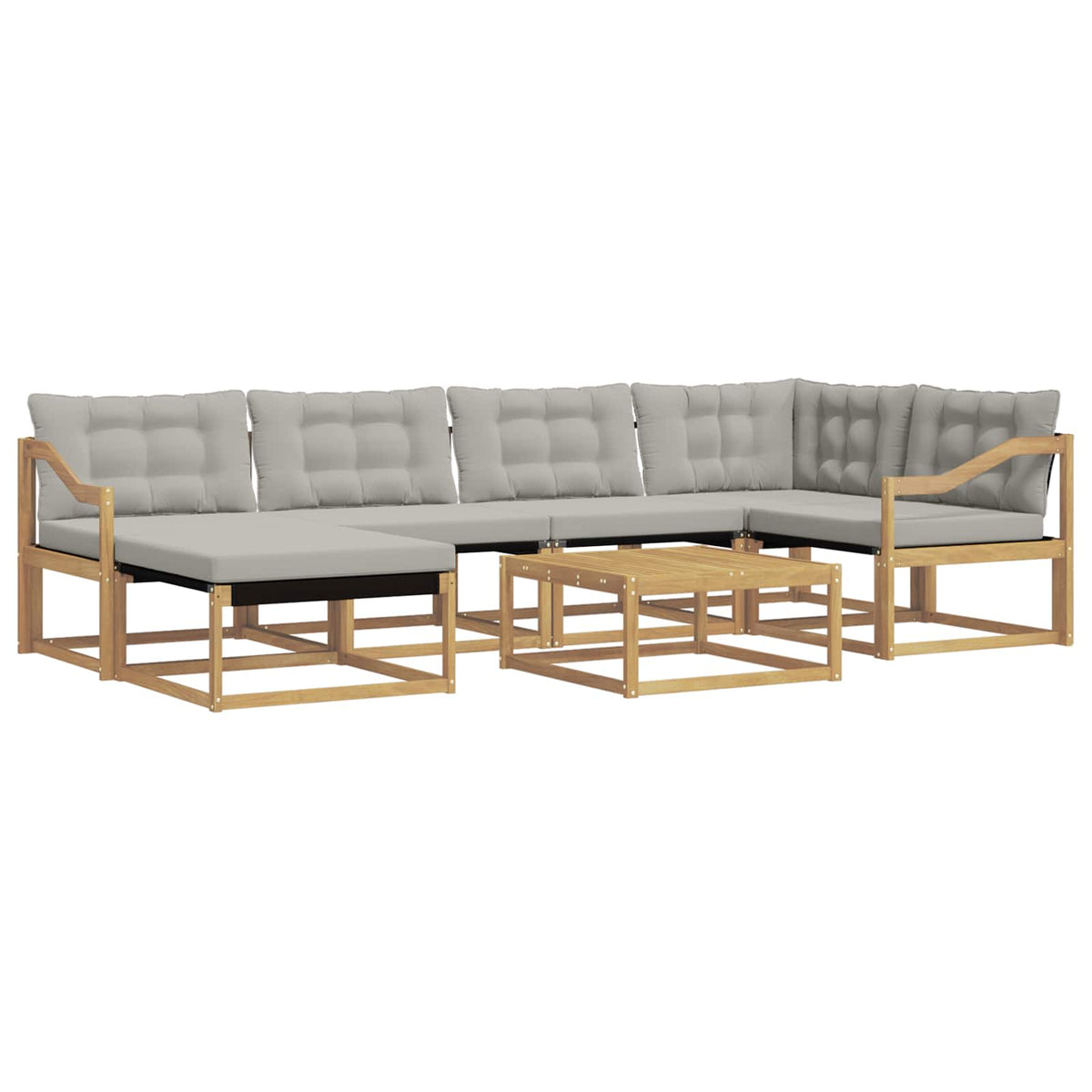 Set vanjskih sofa 7 kom. Bijela i svjetlosiva