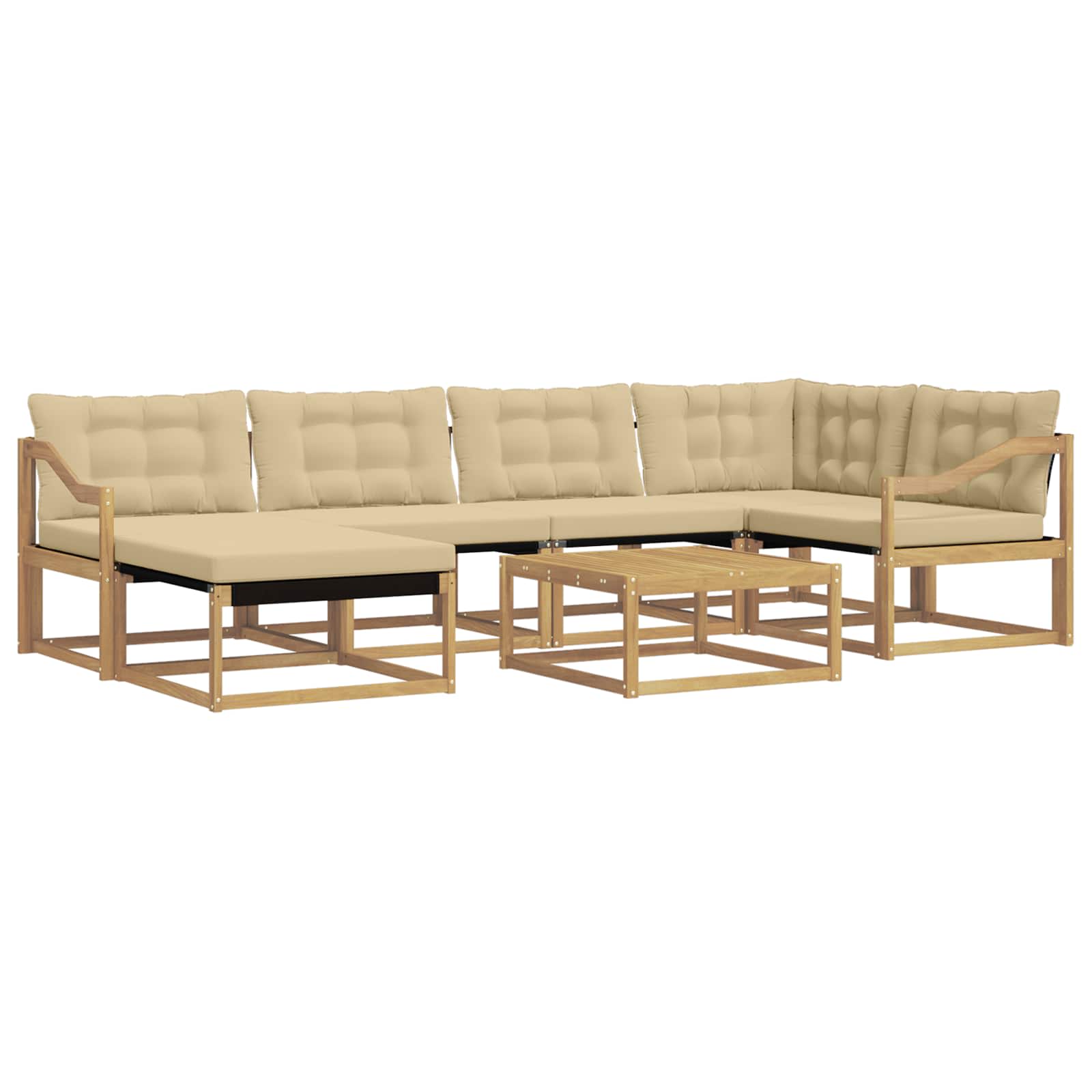 Set vanjskih sofa 7 pcs Bijela i bež 79 x 79 x 37 cm