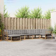 Set vanjskih sofa 7 kom. Bijela i svjetlosiva 404 x 166,5 x 73 cm