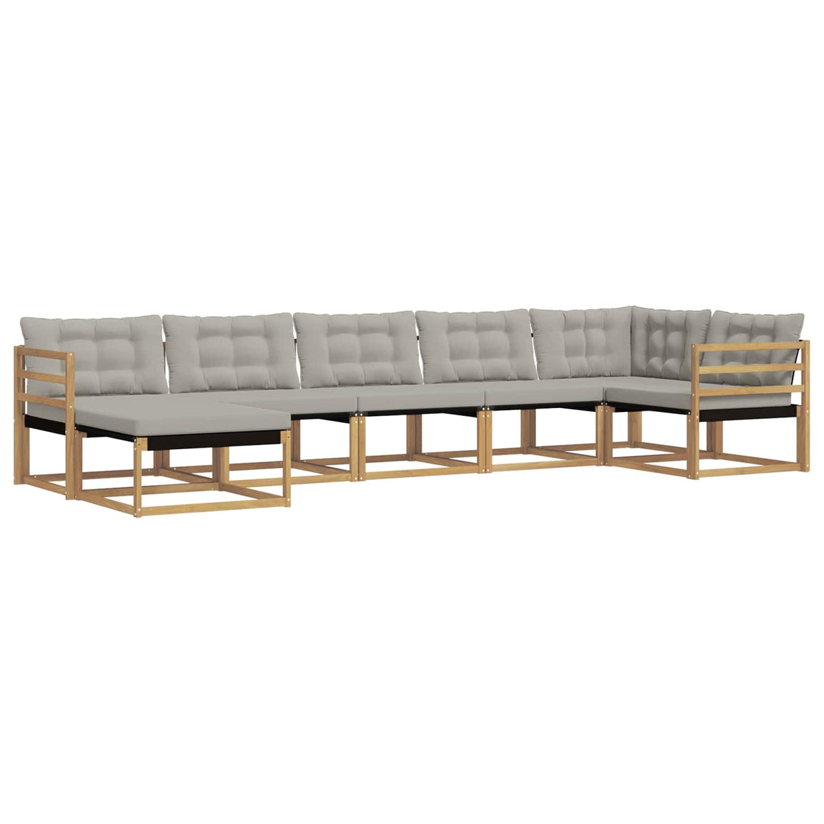 Set vanjskih sofa 7 kom. Bijela i svjetlosiva 404 x 166,5 x 73 cm