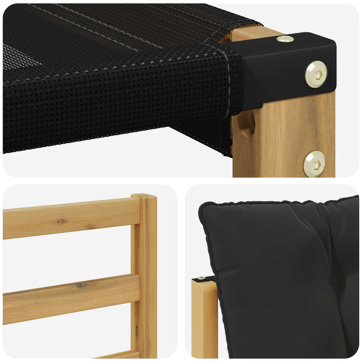 Set vanjskih sofa s jastukom 7 pcs Bijela i crna
