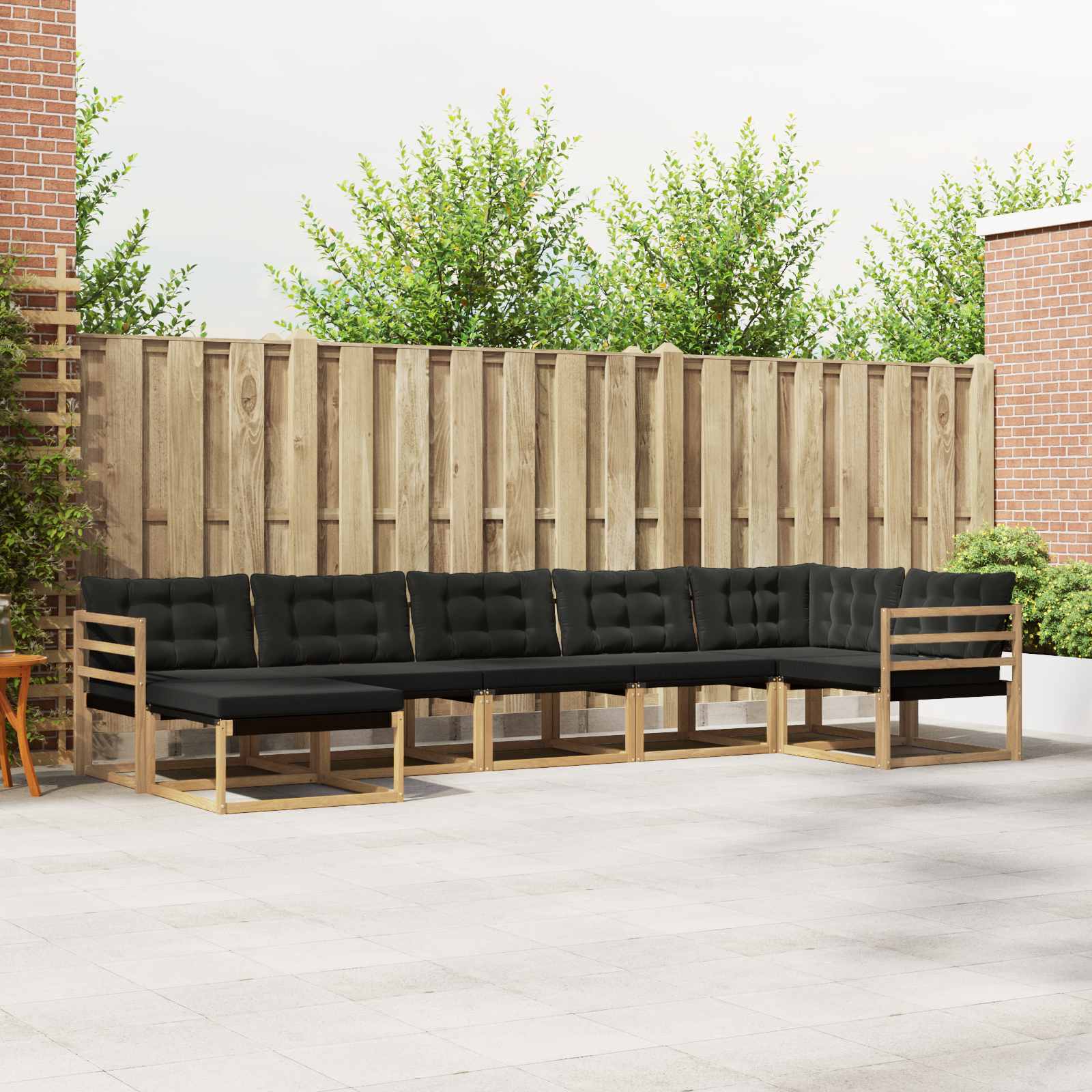Set vanjskih sofa s jastukom 7 pcs Bijela i crna