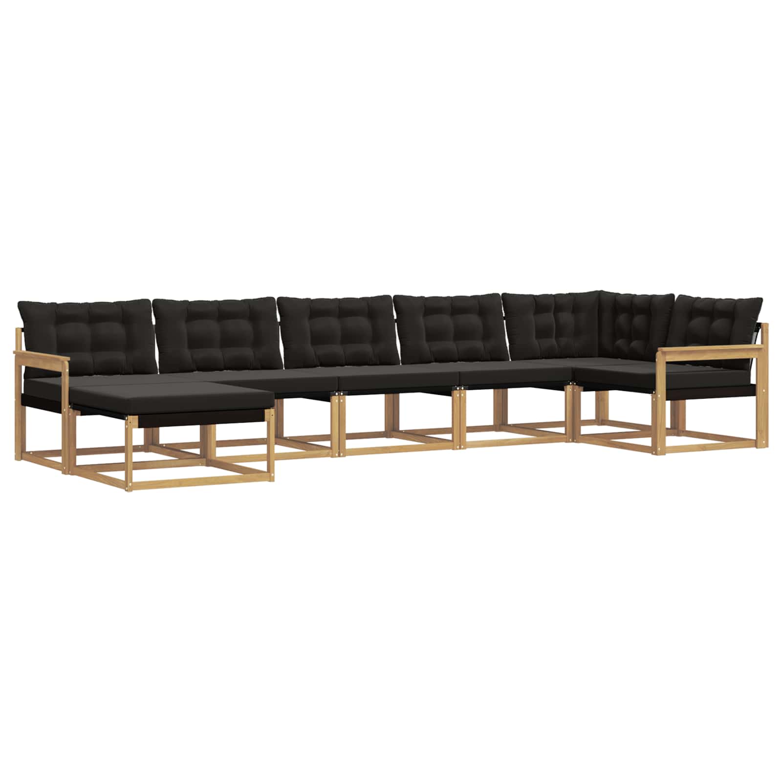 Set vanjskih sofa s jastukom 7 pcs Bijela i crna