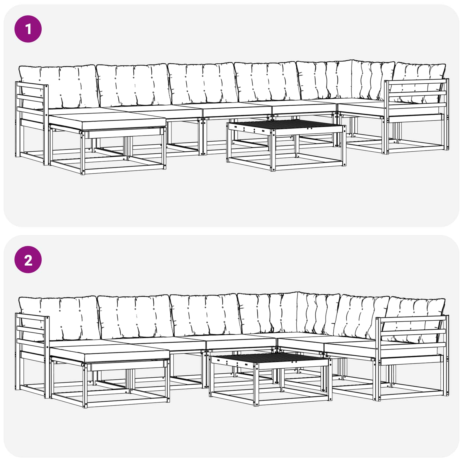 Set vanjskih sofa 8 pcs Bijela i bež 79 x 79 x 37 cm