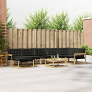 Set vanjskih sofa 8 pcs Bijela i crna Čvrsto drvo akacije