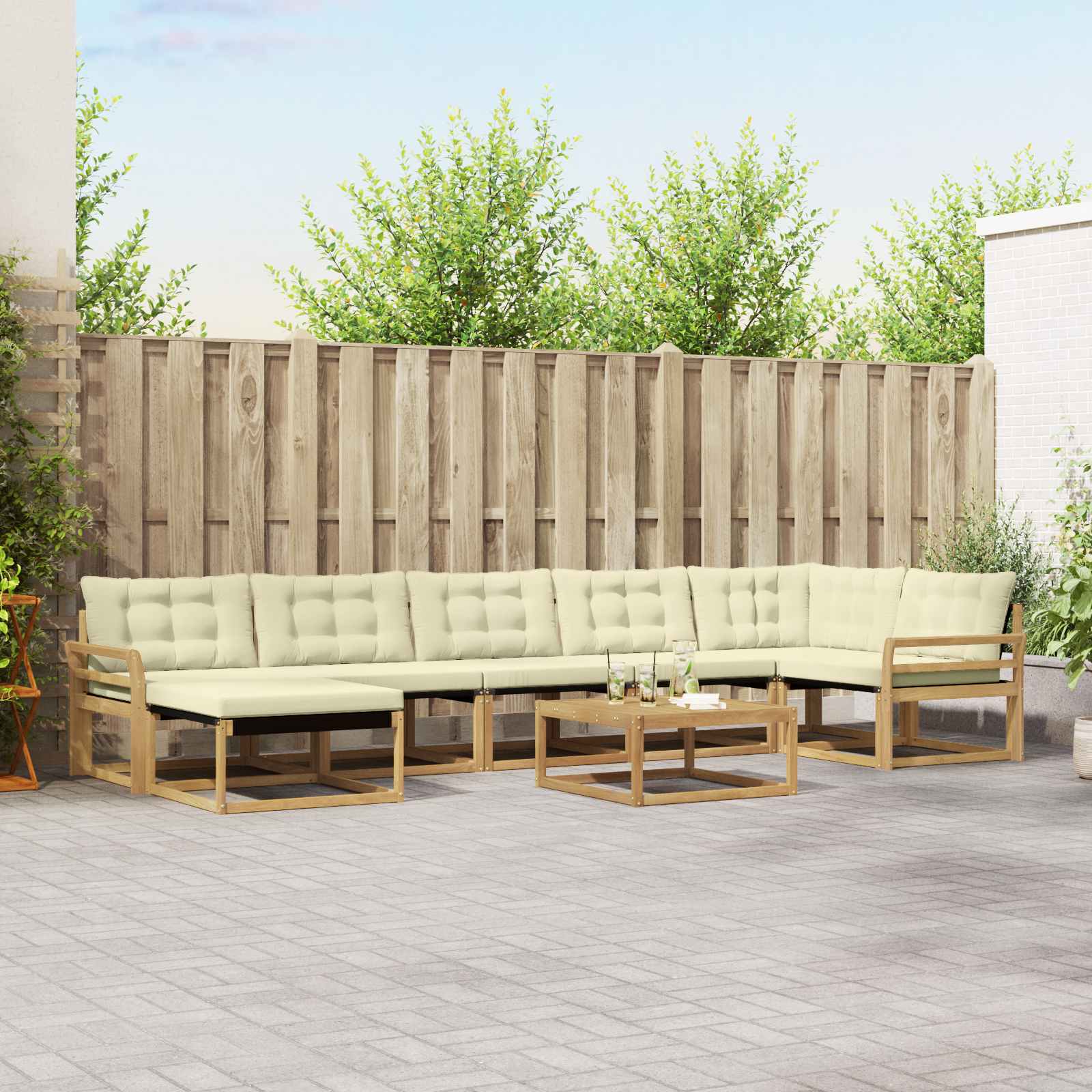 Set vanjskih sofa 8 pcs Bijela i krem 79 x 79 x 37 cm
