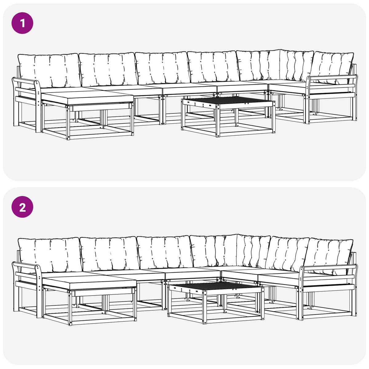 Set vanjskih sofa 8 pcs Bijela i krem 79 x 79 x 37 cm