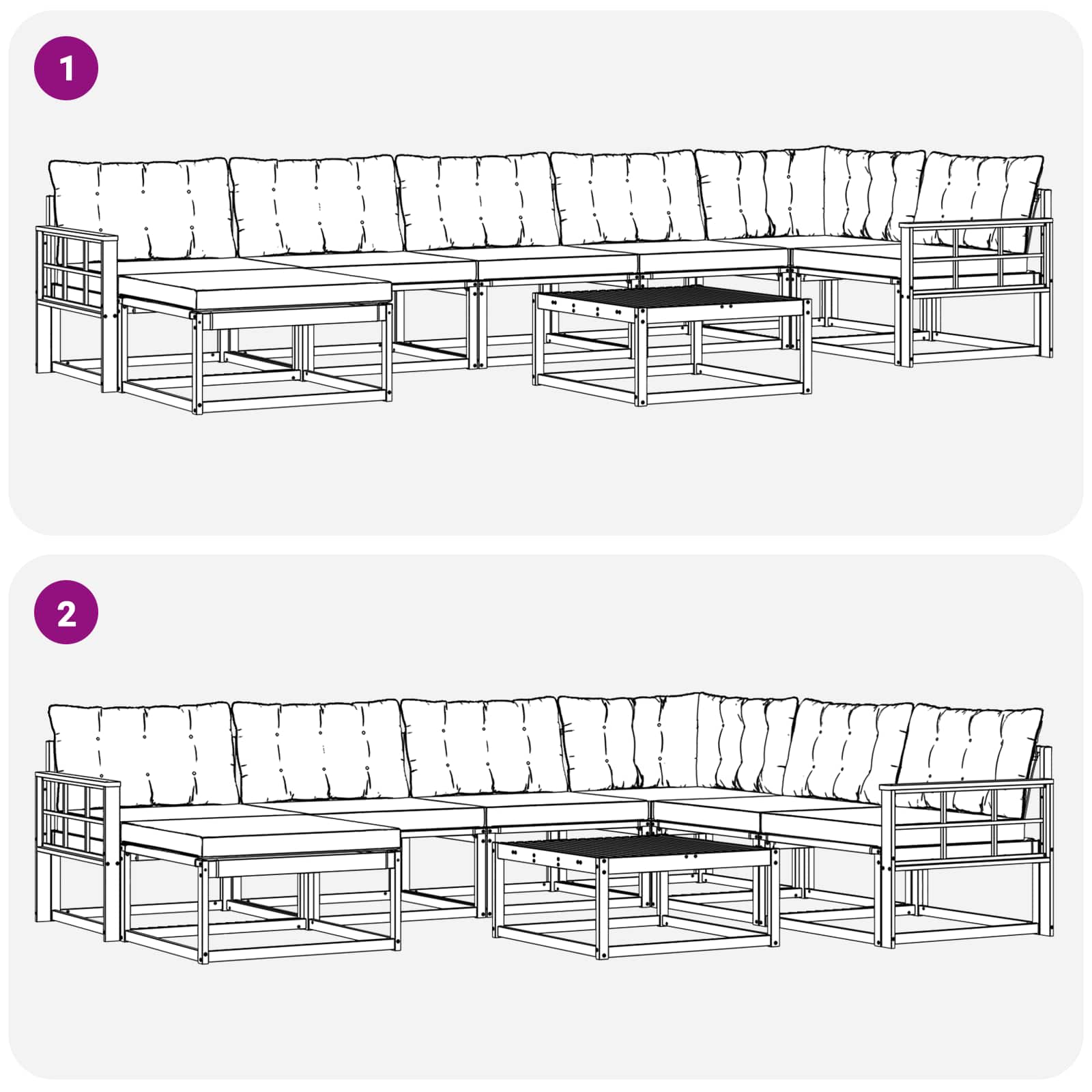 Set vanjskih sofa 8 pcs Bijela i bež 79 x 79 x 37 cm